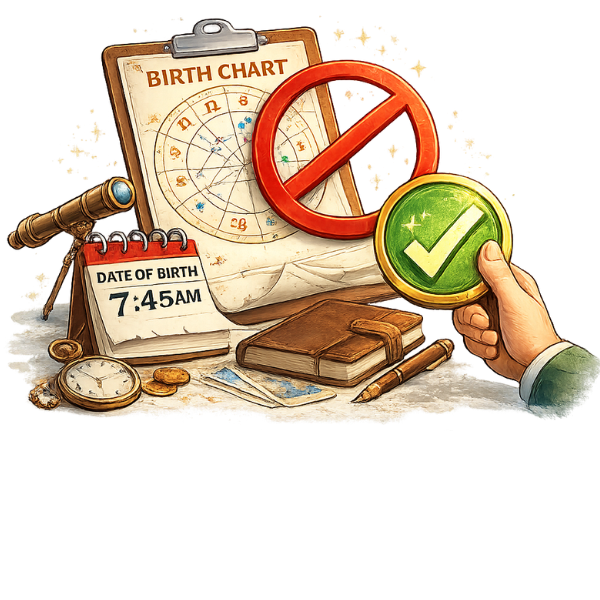 No Birth Details Required Icon